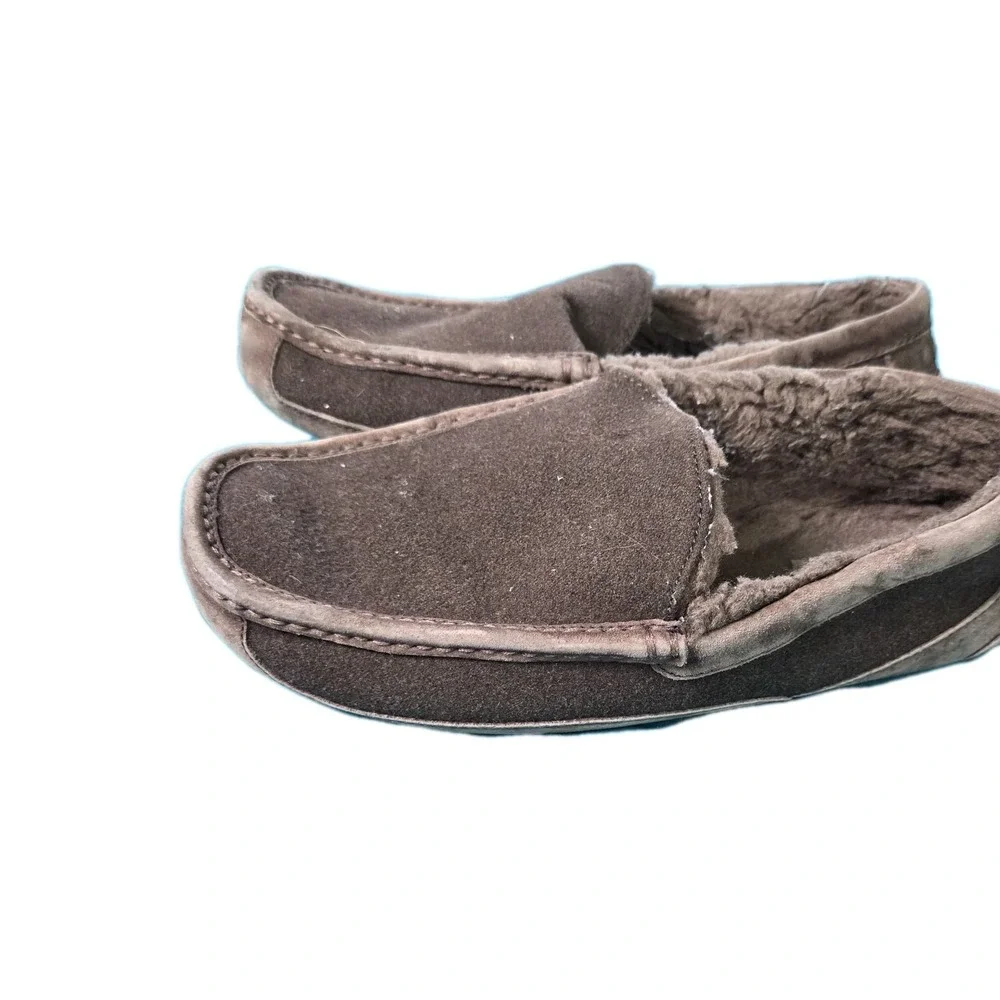 UGG Ascot Men's Brown Moccasin Slipper, Size 14 -‎ Espresso Rubber Sole